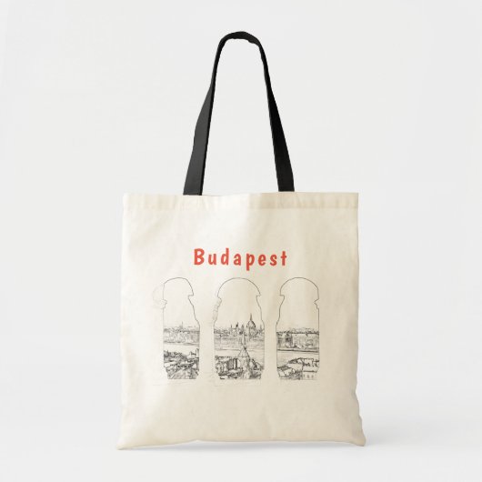 Illustratie van het Boedapest- en hongaarse parlem Tote Bag (Voorkant)