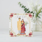 Illustratie van het Bollywood-koppel bruiloft (Staand voorkant)