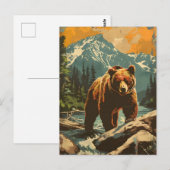  Illustratie van het Bruine Beer Briefkaart (Voorkant / Achterkant)