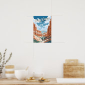 Illustratie van het Bryce Canyon National Park Tra Poster (Keuken)