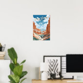 Illustratie van het Bryce Canyon National Park Tra Poster (Thuiskantoor)