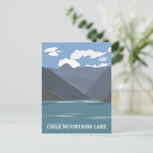 Illustratie van het Chileense bergmeer Briefkaart (Staand voorkant)