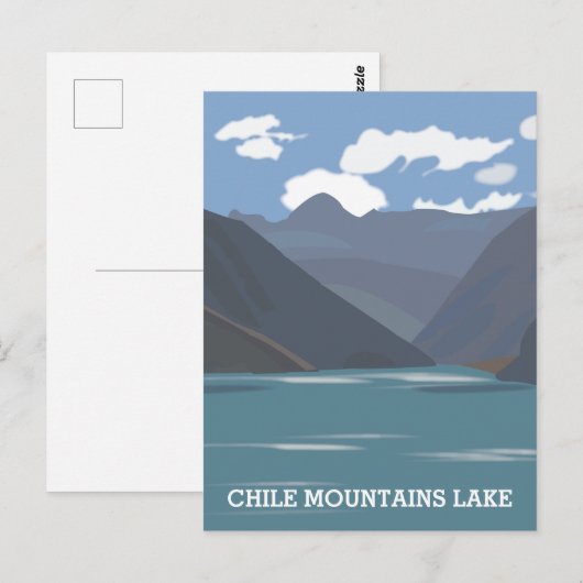 Illustratie van het Chileense bergmeer Briefkaart (Voorkant / Achterkant)