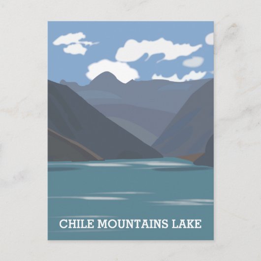 Illustratie van het Chileense bergmeer Briefkaart (Voorkant)