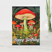 Illustratie van het creatieve paddenstoelenbos kaart (Voorkant)