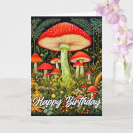 Illustratie van het creatieve paddenstoelenbos kaart