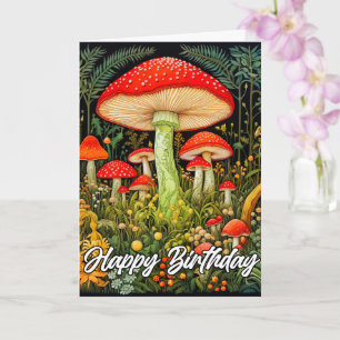 Illustratie van het creatieve paddenstoelenbos kaart