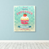Illustratie van het  cupcakes-teken canvas afdruk (Insitu (Houten vloer))