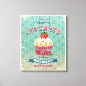 Illustratie van het cupcakes-teken canvas afdruk (Voorkant)