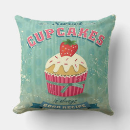 Illustratie van het  cupcakes-teken kussen