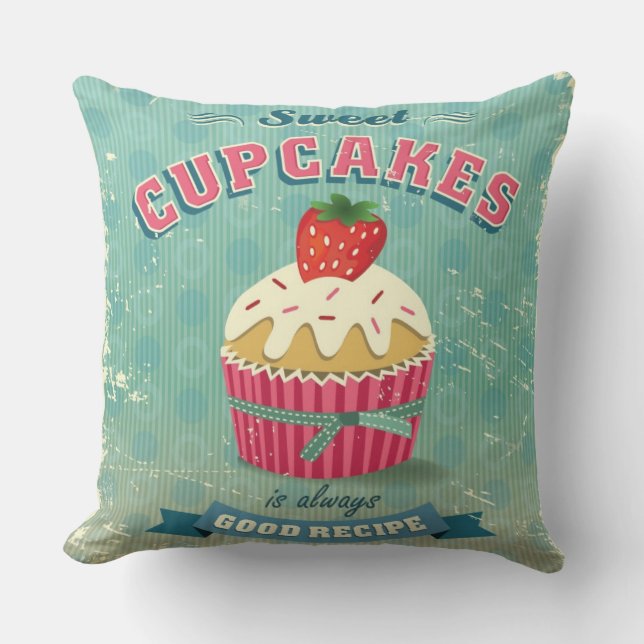 Illustratie van het  cupcakes-teken kussen (Voorkant)