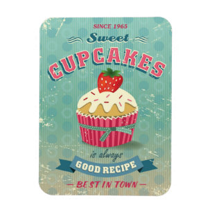 Illustratie van het  cupcakes-teken magneet