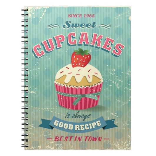 Illustratie van het cupcakes-teken notitieboek (Voorkant)
