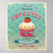 Illustratie van het  cupcakes-teken poster (Voorkant)