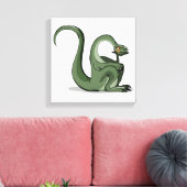 Illustratie van het denken van een Cartoon brontos Canvas Afdruk (Insitu (Woonkamer))