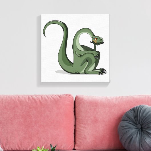 Illustratie van het denken van een Cartoon brontos Canvas Afdruk (Insitu (Woonkamer))