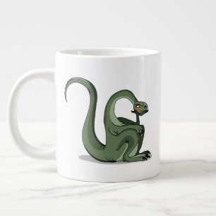 Illustratie van het denken van een Cartoon brontos Grote Koffiekop