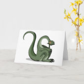 Illustratie van het denken van een Cartoon brontos Kaart (Gele Bloem)