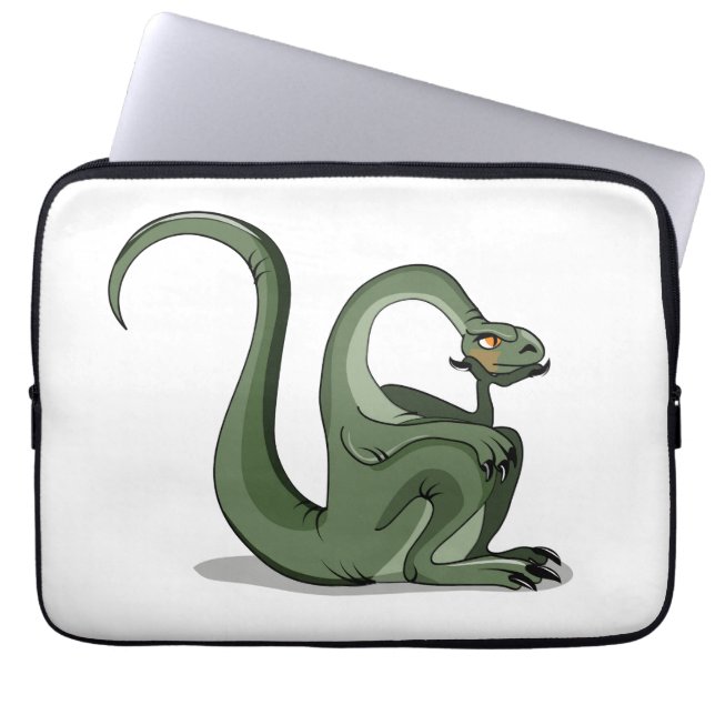 Illustratie van het denken van een Cartoon brontos Laptop Sleeve (Voorkant)