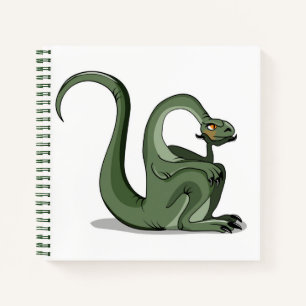 Illustratie van het denken van een Cartoon brontos Notitieboek