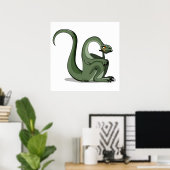 Illustratie van het denken van een Cartoon brontos Poster (Thuiskantoor)