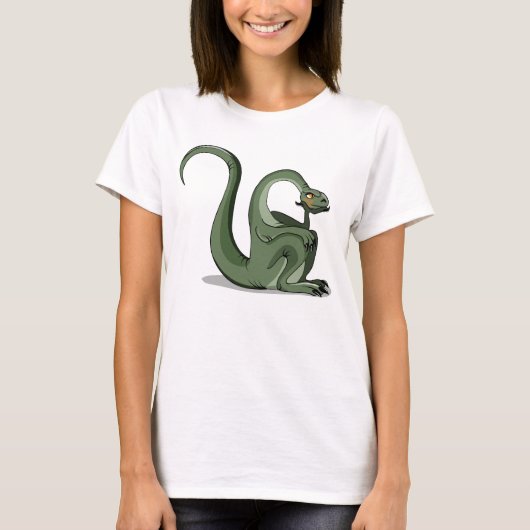Illustratie van het denken van een Cartoon brontos T-shirt (Voorkant)