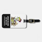 Illustratie van het denken van een Cartoon raptor. Bagagelabel (Voorkant horizontaal)