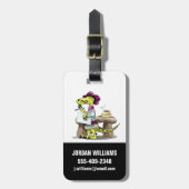 Illustratie van het denken van een Cartoon raptor. Bagagelabel (Voorkant verticaal)