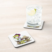 Illustratie van het denken van een Cartoon raptor. Bier Onderzetter (Rechterzijde)