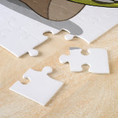 Illustratie van het denken van een Cartoon raptor. Legpuzzel (Zijkant)