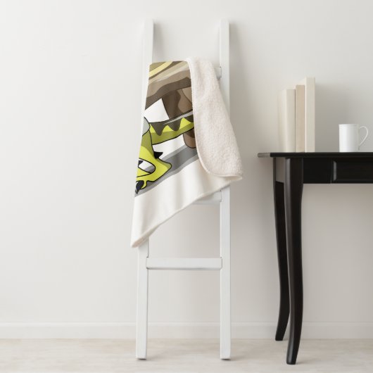 Illustratie van het denken van een Cartoon raptor. Sherpa Deken (In situ)