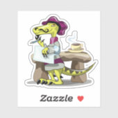 Illustratie van het denken van een Cartoon raptor. Sticker (Vel)
