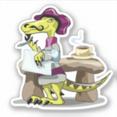 Illustratie van het denken van een Cartoon raptor. Sticker (Voorkant)