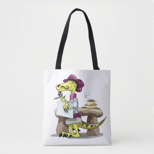 Illustratie van het denken van een Cartoon raptor. Tote Bag (Voorkant)