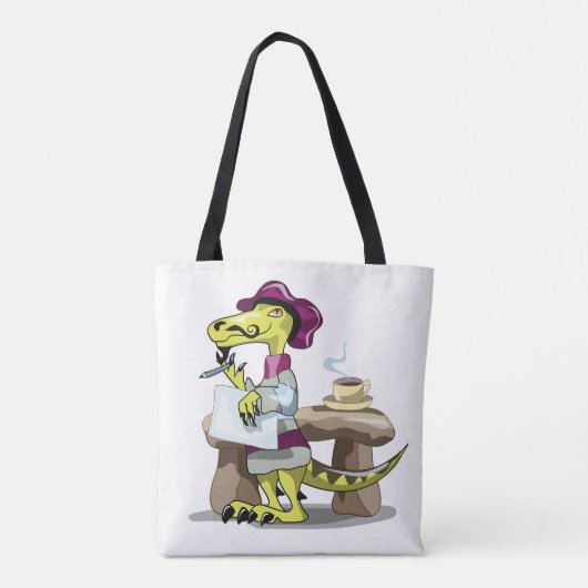 Illustratie van het denken van een Cartoon raptor. Tote Bag (Achterkant)