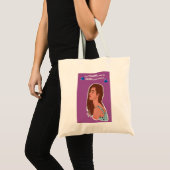 illustratie van het denkportret van de vrouw tote bag (Voorkant (product))