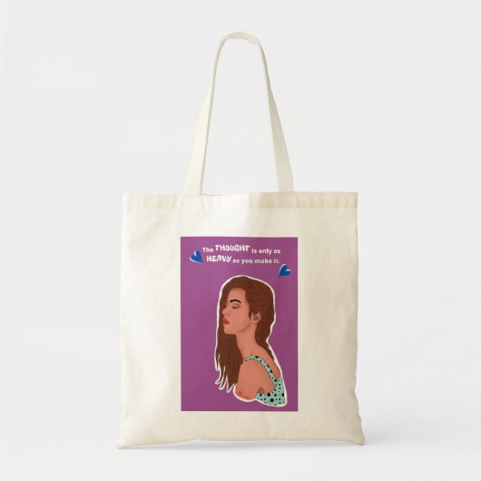 illustratie van het denkportret van de vrouw tote bag (Voorkant)