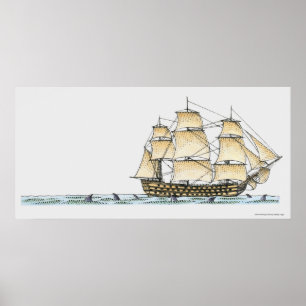 Illustratie van het einde van de 18e eeuw oorlogss poster