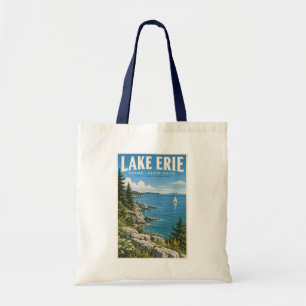 Illustratie van het Eriemeer Reis Kunst Vintage Tote Bag