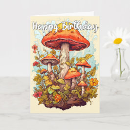 Illustratie van het fantasierijke paddenstoelenbos kaart