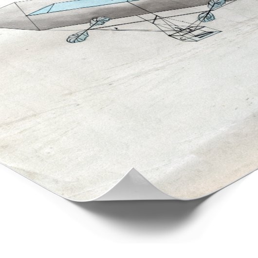  illustratie van het Franse luchtschip Poster (Hoek)