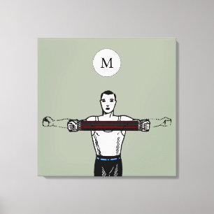  illustratie van het gebouw Monogram Canvas Afdruk