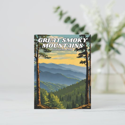 Illustratie van het Great Smoky Mountains National Briefkaart (Staand voorkant)