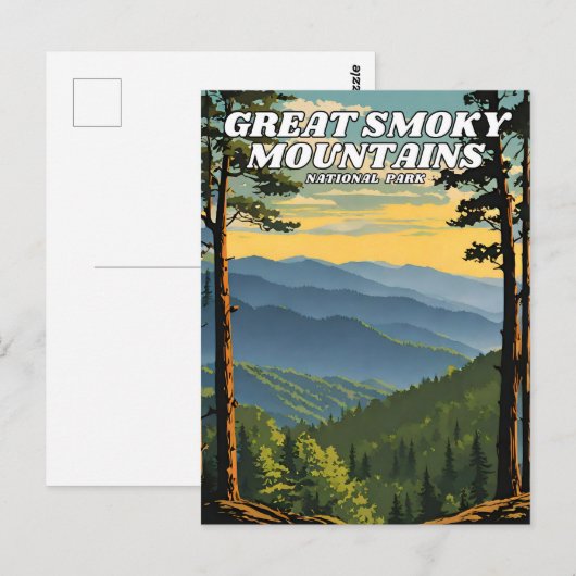 Illustratie van het Great Smoky Mountains National Briefkaart (Voorkant / Achterkant)