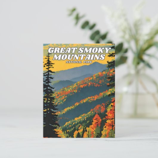 Illustratie van het Great Smoky Mountains National Briefkaart (Staand voorkant)