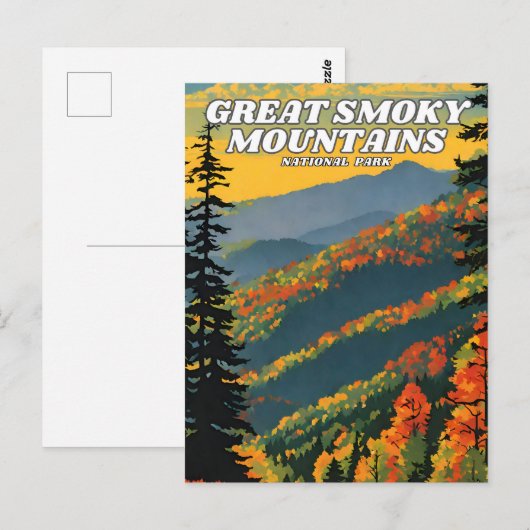 Illustratie van het Great Smoky Mountains National Briefkaart (Voorkant / Achterkant)