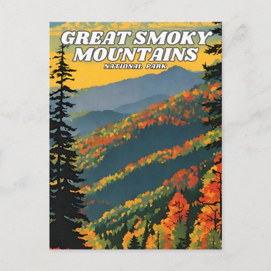 Illustratie van het Great Smoky Mountains National Briefkaart (Voorkant)