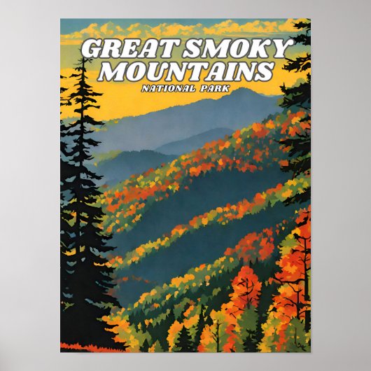 Illustratie van het Great Smoky Mountains National Poster (Voorkant)
