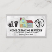 Illustratie van het huis | Reinigingspictogrammen Visitekaartje (Voorkant)