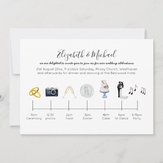 Illustratie van het Icons Fun van de Uitnodiging v (Voorkant)